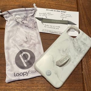Loopy Case iPhone 11 Pro Max, White Marble, Lefty
